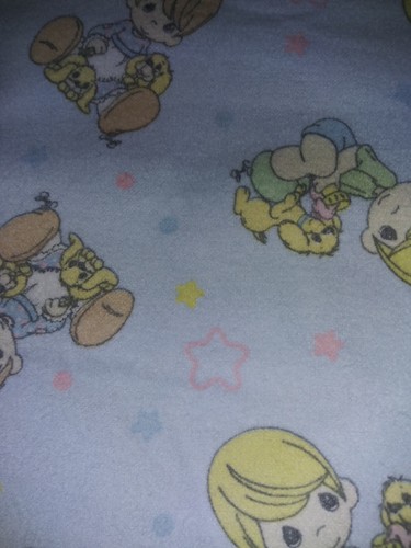 Precious Moments 2003 Blue Flannel Fabric by Spectrix Cotton 1 Yard 17"x 44" - Picture 7 of 9