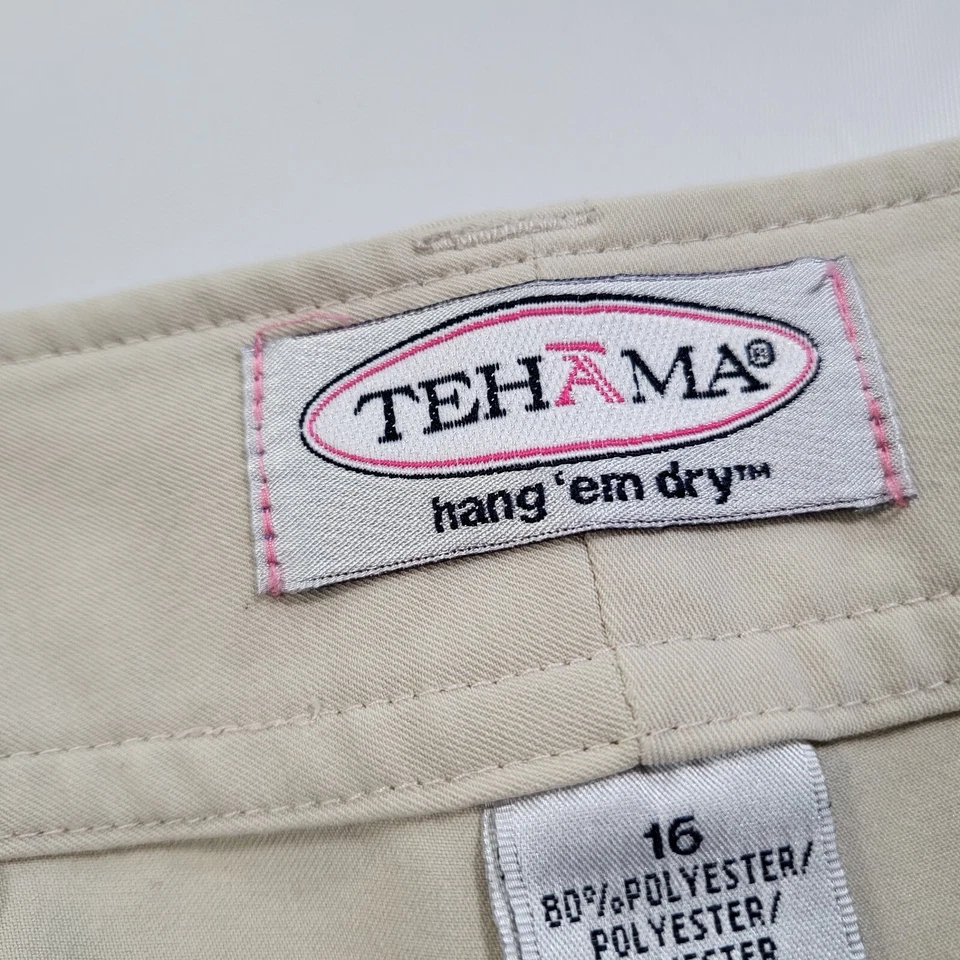 Pantalones Cortos Tehama Mujer Hang Em Secos Talla 16 Bolsillos con Cinturón Crema Foto 2 de 4