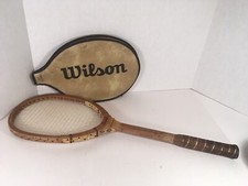 Vtg Bancroft Super Winner II Bamboo Ash Wooden Tennis Racquet W/ Wilson Cover