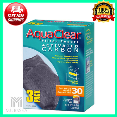 3-Pack AquaClear 30 Activated Carbon Inserts Aquarium Filter Replacement Media