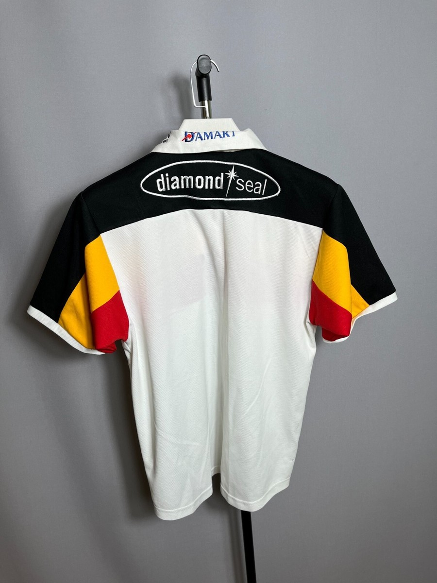Bradford 2002 Bulls Jersey Rugby Shirt White Bloggs Polyester Mens