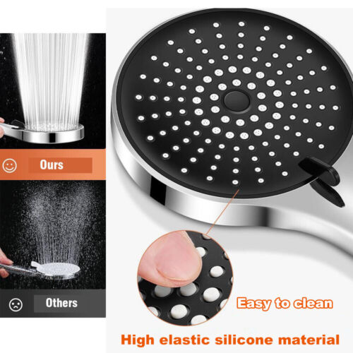 Soffione doccia bagno alta pressione 5 modalità GRANDI soffione portatile cromato risparmio acqua - Foto 1 di 36