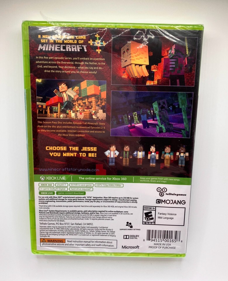 Minecraft Story Mode Xbox 360 Season Pass Disc EBay minecraft-story-mode-xbox-360-season-pass-disc-ebay