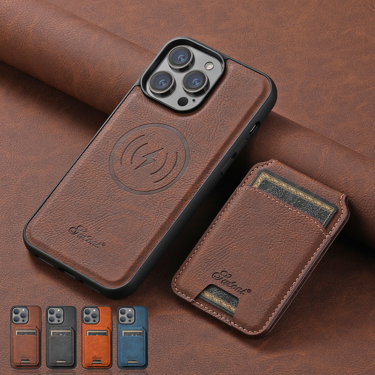 For iPhone 16 Pro Max 15 14 13 12 Leather Mag Safe Magnetic Wallet For iPhone 16 Pro Max 15 14 13 12 Leather Mag Safe Magnetic Wallet