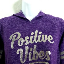 Danskin Now Hoodie Sweatshirt Girls Long Sleeve Pullover Purple Gray XL 14 - 16