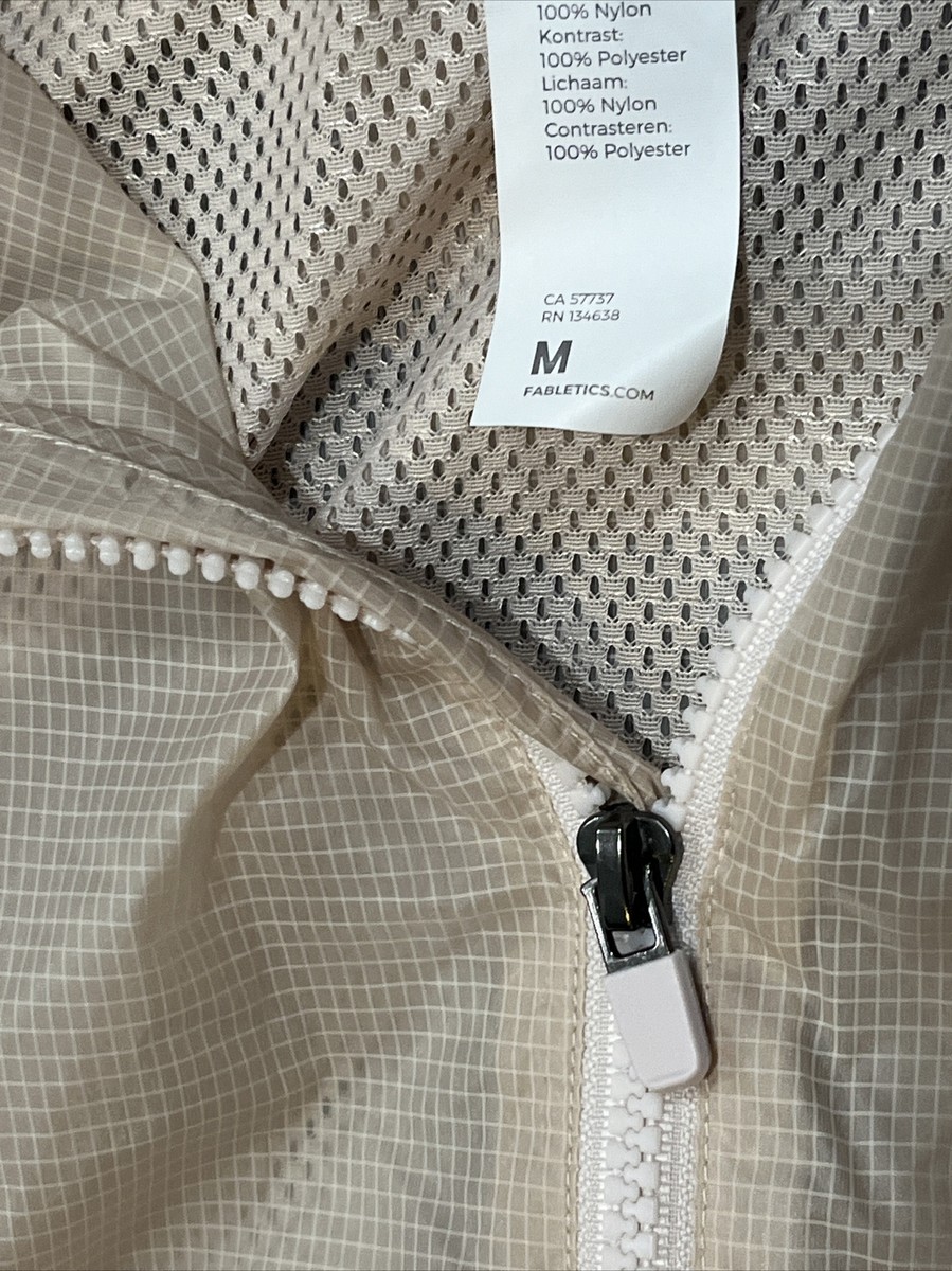 専用100 Fabletics Windbreaker Womens M Beige Half Zip Pullover Vented