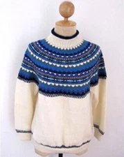 round collar ceylon handmade whool chrochet dresses for womens with long sleeve