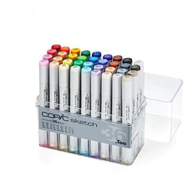 Copic Sketch Markers Set 36 Colors Alcohol-Based Professional Art Supplies