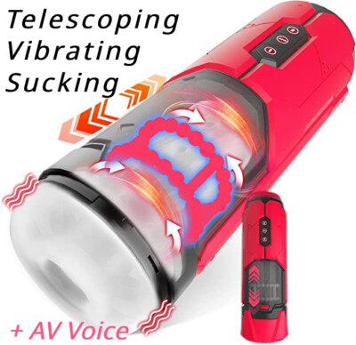 Male Masturbater Automatic Telescoping Thrusting Cup Vibrator Stroker Lubricants