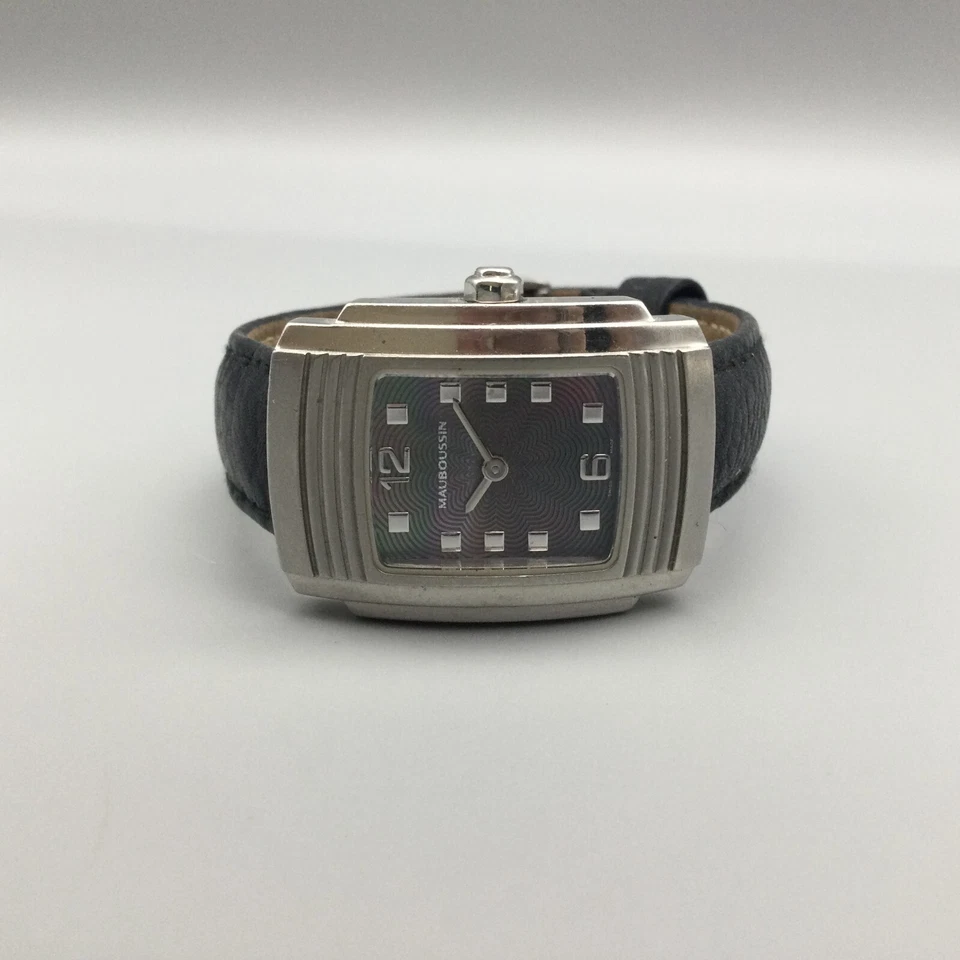 Reloj Mauboussin Fouga Mujer Acero Inoxidable Correa de Cuero Suizo 67670 Batería Nueva Foto 3 de 4