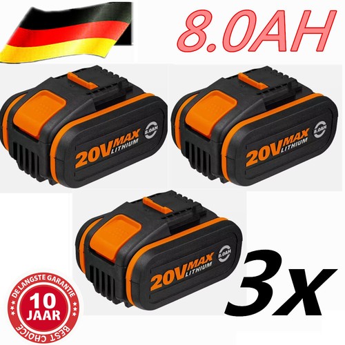 2 x pour batterie originale Worx 20 V MAX 8,0 Ah batterie WA3551.1,WA3572 WA3553, WX390, WX176 - Photo 15/18