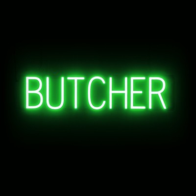 SpellBrite BUTCHER Sign | Neon Butcher Sign Look, LED Light | 27.4'' x 6.3''