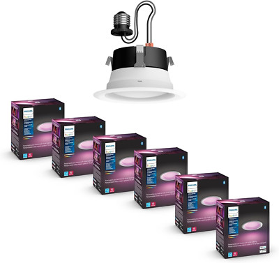 Smart 4'' LED Downlight 6-Pack - Color-Changing, App & Voice Control