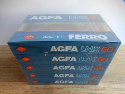 5 x AGFA LNX 60 FERRO SUPER DYNAMIC TYP 1 AUDIO LEERKASSETTEN  MC TAPES NEU OVP