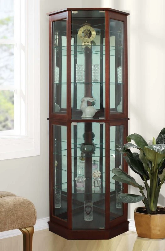 Jenlea floor standing lighted corner curio cabinet deals