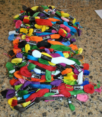 Lot of 200 Skeins Loops and Threads 100% Cotton Craft Embroidery Floss