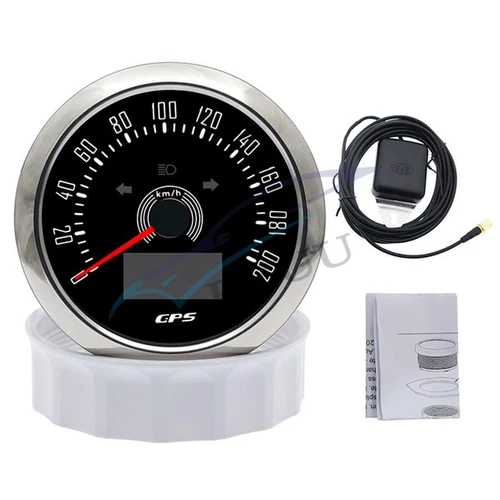 Motorcycle 3in1 GPS Speedometer 85mm w/ COG TRIP Total Mileage & 7 Color Backlit