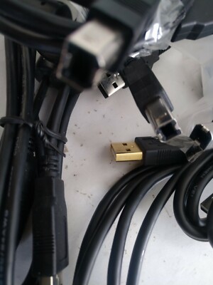 FT USB 2.0 Printer Cable A Male to B Male  Cable Black Lot 8 units