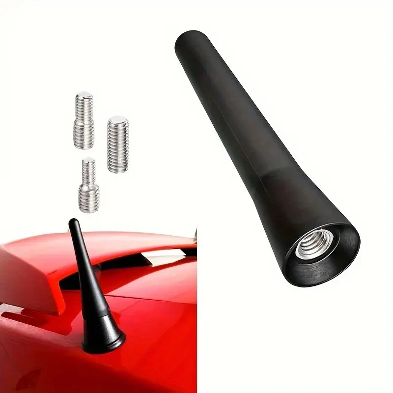 5,8cm antenna autoradio corta universale nera auto radio mini antennino - Immagine 2 di 3