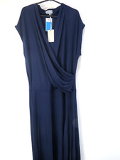 Pure Collection Wrap Midi Dress Size 14 UK Navy Colour New