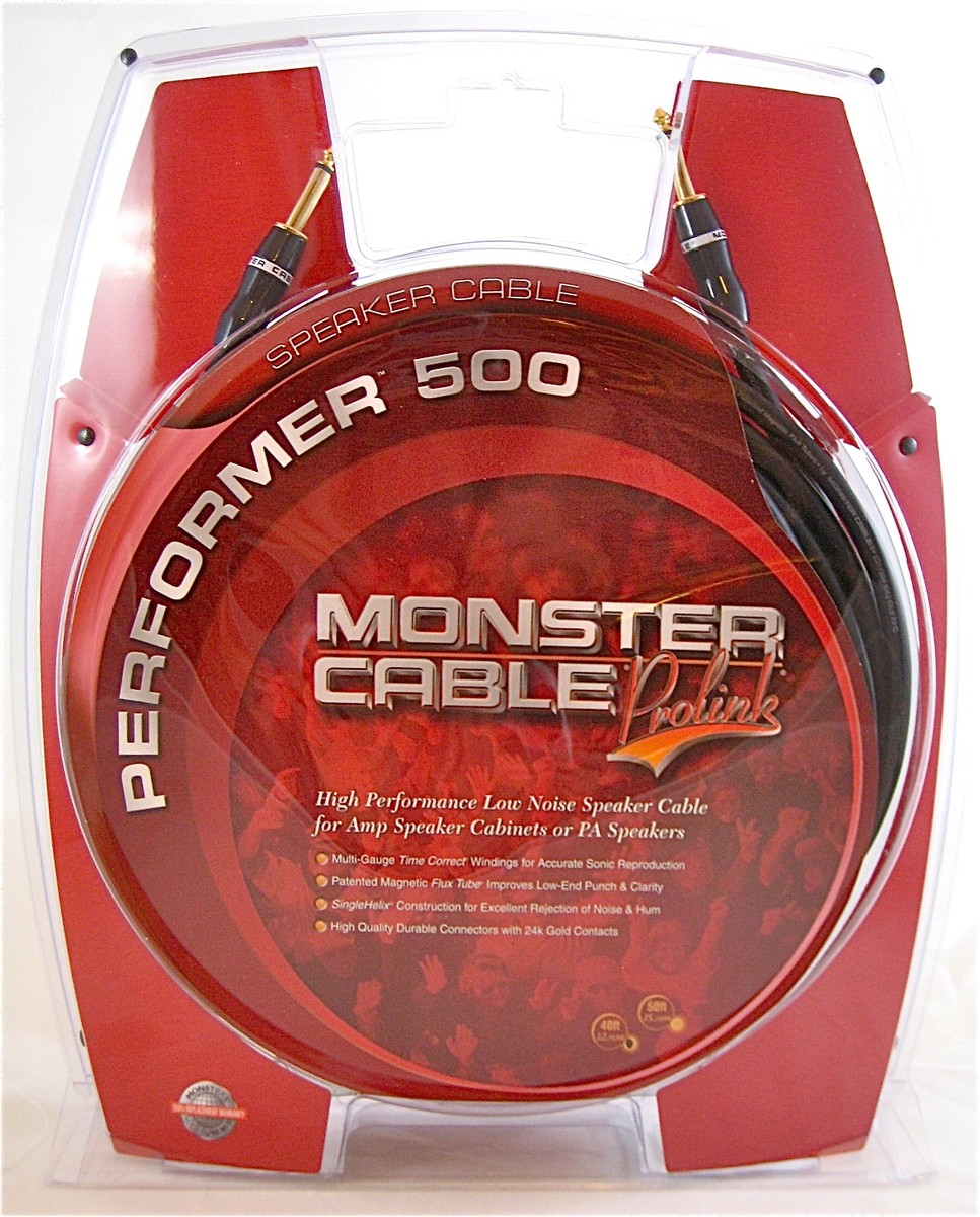 Monster Cable Prolink Performer 500 Speaker 1/4-inch Male Plugs