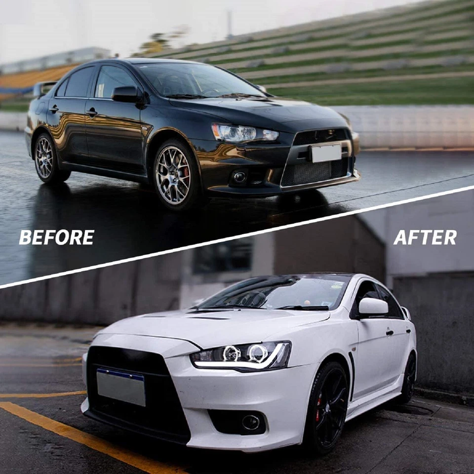 VLAND Pair LED Headlights For Lancer CF CJ EVO X Sedan 2007-2018 DRL Front Lamps - image 2 of 4