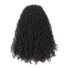 Yanky Twist Crochet Hair - 16 Inch 8 Packs 30 Strands/Pcs Natural Black Pre-T