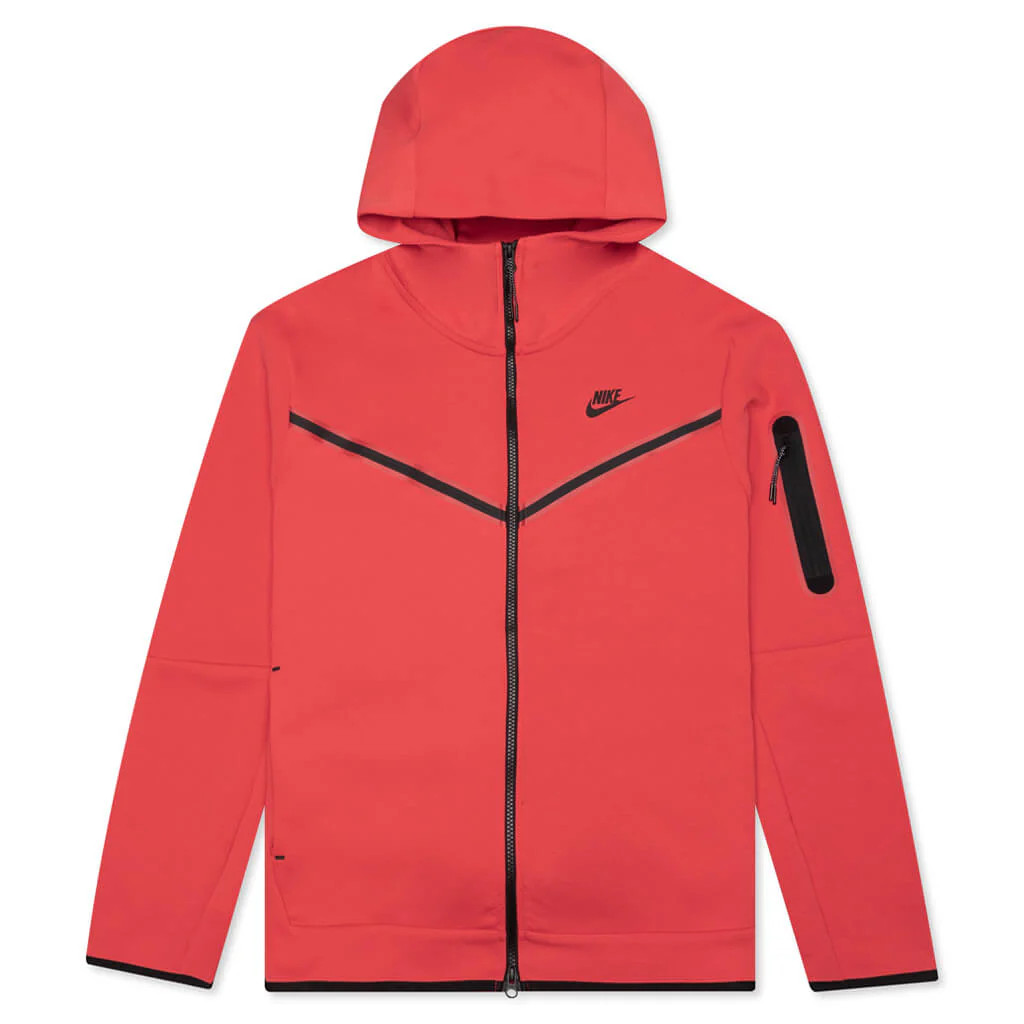 Мужская толстовка Nike Sportswear Tech Fleece с капюшоном на молнии Lobster Red Black CU4489-606 S