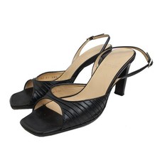 Bally Black Square-Toe Slingback Shoes 38.5 49530181