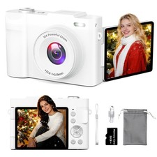 4K Digital Camera for Photography, Small Vlogging Camera with Flip Screen for
