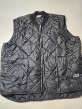 VTG Big Smith Quilted Vest Men's XL Black Zip Up