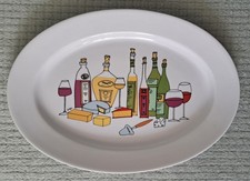 Vintage Ursula Dodge For Signature Cheese & Wine Porcelain Oval Platter 14” VGC