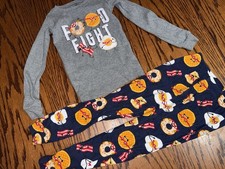 Boys 3T Long Sleeve Snug Fit Pajama Set Food Fight Children  s Place Breakfast