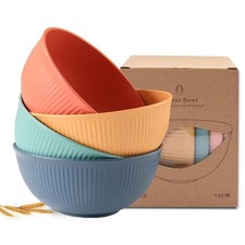4 Pack Unbreakable Wheat Straw Cereal Bowls 24 oz Dishwasher Microwave Safe