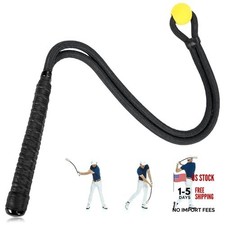 Golf Rope Swing Trainer,Portable Golf Training Aid Improve Speed,Rhythm Black