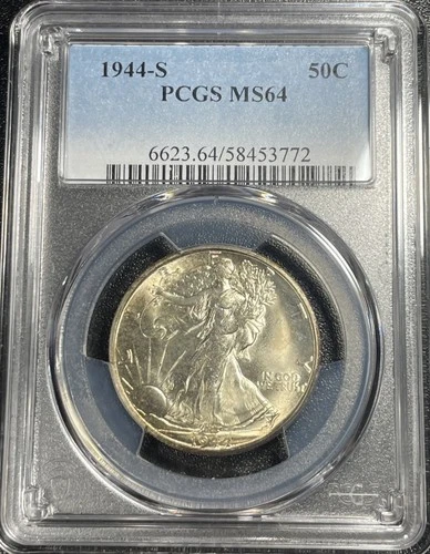 1944 S Walking Liberty Half Dollar 50c PCGS MS64