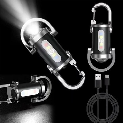 1 -5pcs Super Bright LED Mini Flashlight USB Rechargeable Pocket Keychain Torch 