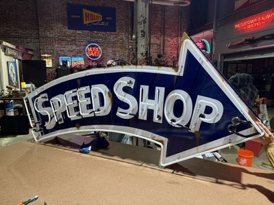 New SPEED SHOP Double-Sided Aluminum NEON Sign 7ft x 3ft X8