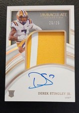 2022 Panini Immaculate Collection  Rookie Patch Auto Derek Stingley Jr. Gold /25