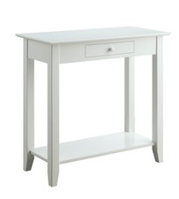 Pemberly Row Modern / Contemporary Hall Table in White Wood Finish