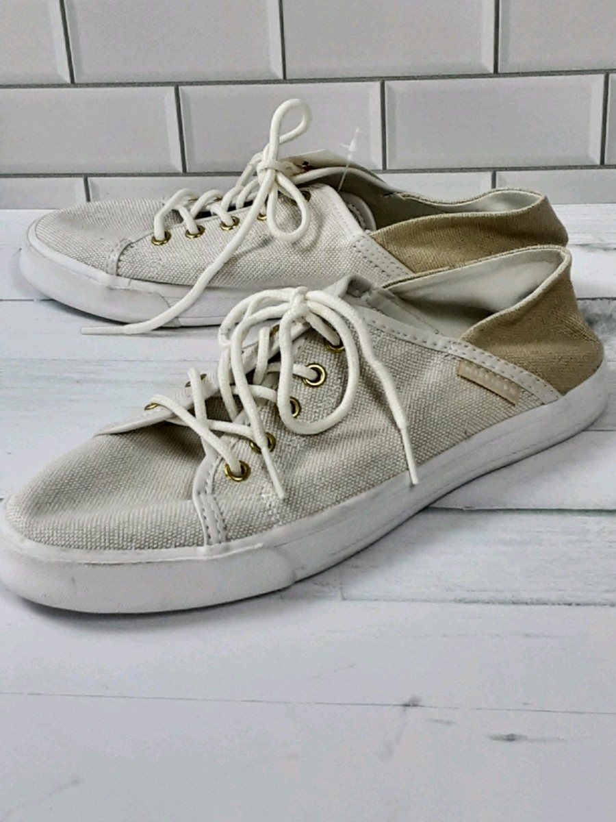 M① NWT Tommy Hilfiger Sneakers 6.5 M 2 Tone Tan 1 Inch Heel 10 Hole