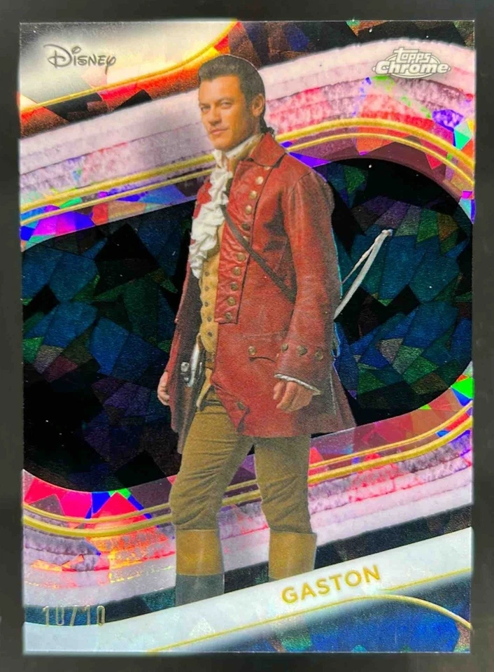 2025 Topps Chrome Disney Sapphire Gaston (Live Action) Black Refractor #10/10