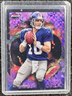 2024 Topps Finest Eli Manning #232 Rare Purple Checkerboard /75 Giants