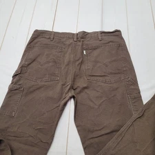 Levi Strauss and Co brown cargo carpenter pants white tab hemmed short