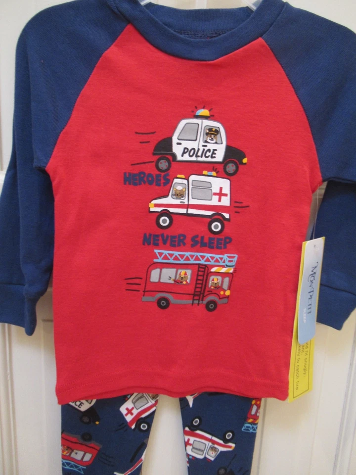 New Tags! Mon Petit Boys Size 2T Pajama Set 100% Cotton Cute! - Image 2 of 4