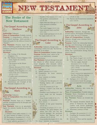 New Testament QuickStudy Laminated Reference Guide