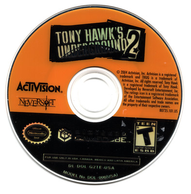 Tony Hawk's Underground 2 GameCube, 2004 Disc Only Tested Working with Scratches