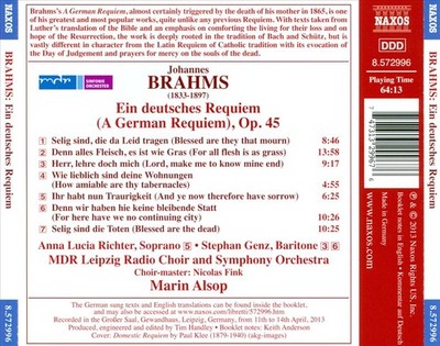 STEPHAN GENZ/ANNA LUCIA RICHTER/MARIN ALSOP BRAHMS: EIN DEUTSCHES REQUIEM NEW CD