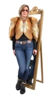 US5774 REAL FOX FUR STOLE RANCH FOX BOLERO FOX COLLAR SHAWL - FUCHS STOLA