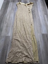 Vintage Betsy Adam Prom Dress Sz 7/8 Maxi Gown Y2K Slip Fairy Sparkle Champagne